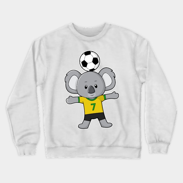 Koala as Soccer player with Soccer ball Crewneck Sweatshirt by Markus Schnabel